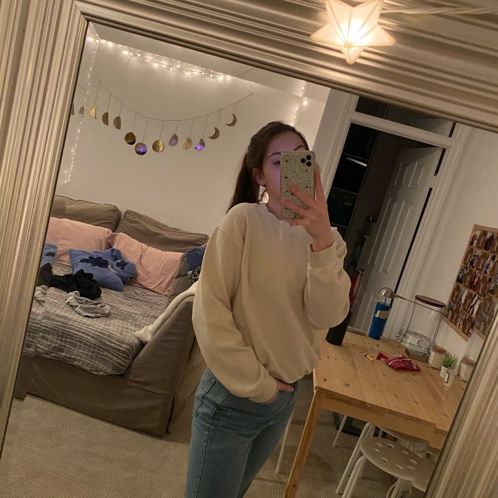 light yellow brandy melville sweatshirt
